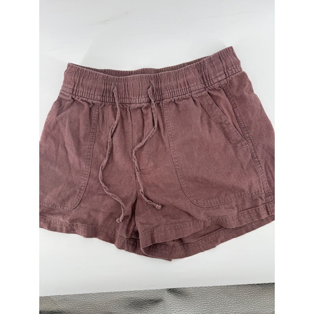 Gap Womens Mauve Purple Linen Blend Drawstring Elastic Waist Shorts XS